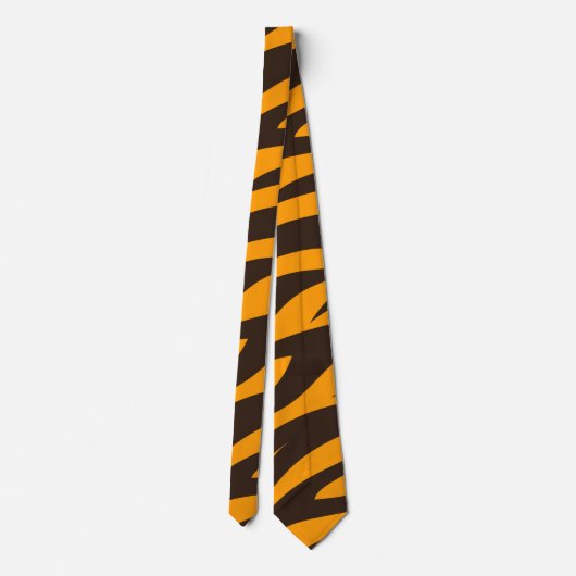 Cravate Tiger Gravure noire Orange motif en peau d'animal  (Dos)