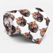 Cravate Tiger Head Pattern Design - White