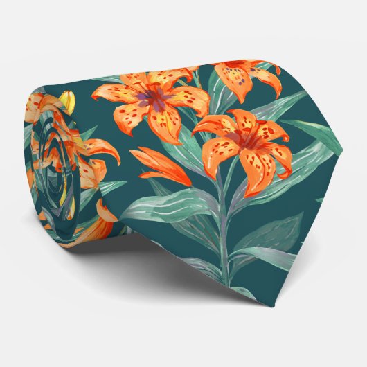 Cravate Tiger Lily (Roulé)