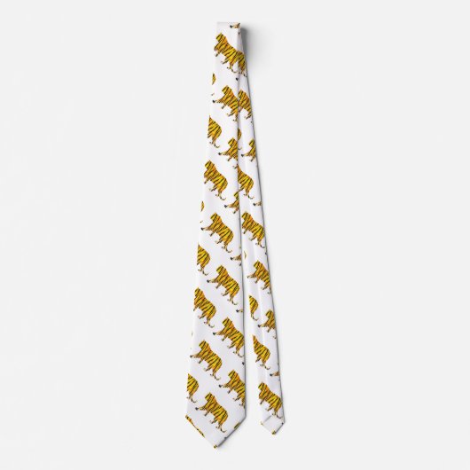 Cravate Tiger noir et orange (Devant)