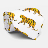 Cravate Tiger noir et orange (Roulé)
