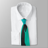 Cravate Tiger noir et Turquoise (Attaché)