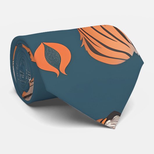 Cravate Tiger Retro Coloré Motif personnalisé (Roulé)