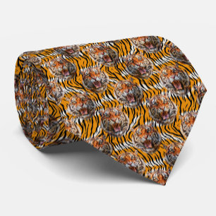 Cravate Tiger Tête Sur Tiger Skin Design Poster de animal