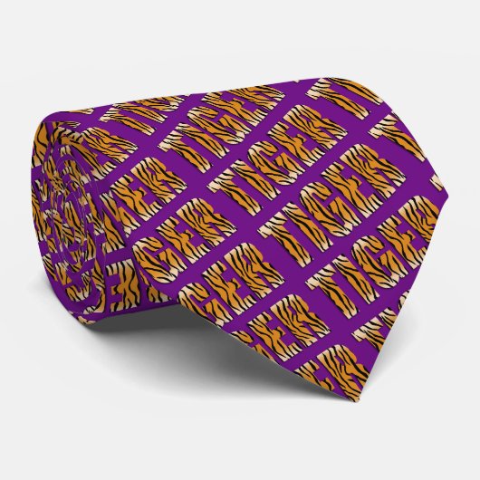Cravate Tiger Texte Tiger Imprimer Équipe Mascotte Necktie (Roulé)