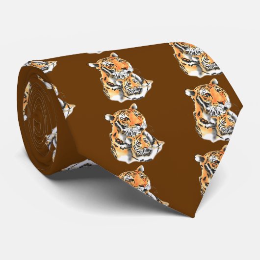Cravate Tigre et petit (Roulé)