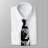 Cravate Tigre noir et blanc Pop Art (Attaché)