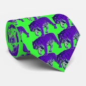 Cravate Tigre pourpre sur rétro moderne de punk rock de (Roulé)