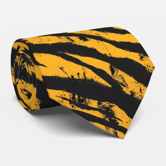 Cravate Tigre urbain classique rayures (Roulé)