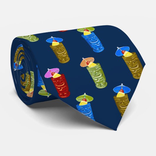 Cravate Tiki attaque la marine tropicale de cocktail à (Roulé)
