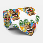 Cravate Tiki hawaïen surfant (Roulé)