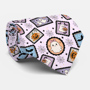 Cravate Timbres Halloween de fantôme mignon et de citrouil