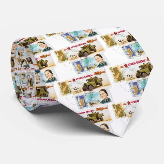 Cravate Timbres russes (Roulé)