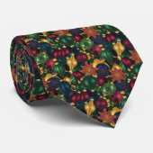Cravate Tinsel - Green Purple Blue Red Christmas Necktie (Roulé)