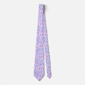 Cravate Tiny cute white blue pink floral pattern (Devant)