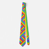 Cravate Tissage de la fierté : Drapeau arc-en-ciel entrela (Devant)