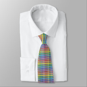 Cravate Tissu arc-en-ciel blanc