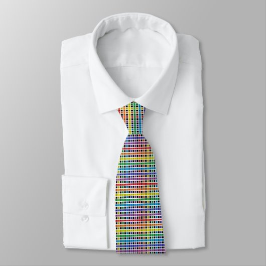 Cravate Tissu arc-en-ciel blanc (Attaché)