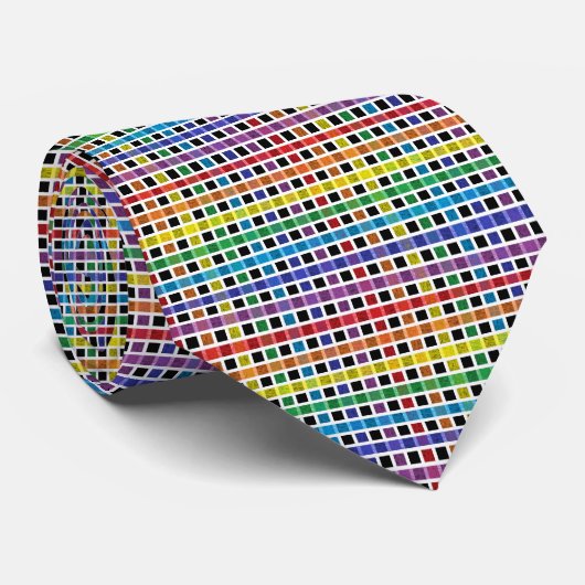 Cravate Tissu arc-en-ciel blanc (Roulé)