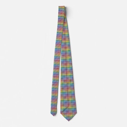 Cravate Tissu arc-en-ciel blanc (Dos)