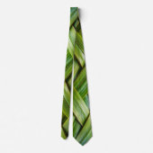 Cravate Tissu de bambou vert frais (Dos)