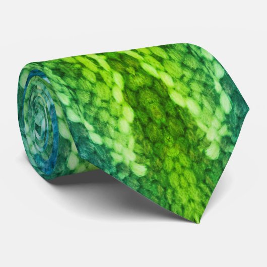 Cravate - Tissu de serpent vert (Roulé)