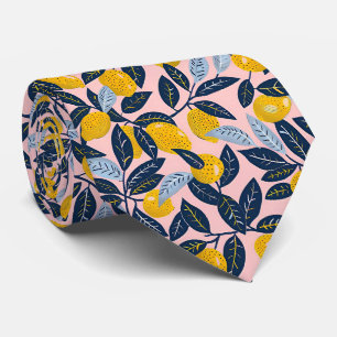 Cravate Tissu Motif Citron pour Homme