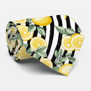 Cravate Tissu Motif Citron pour Homme