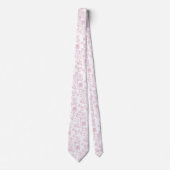 Cravate Toile de Jouy rose florale (Devant)