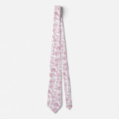 Cravate Toile fleurie rose (Devant)