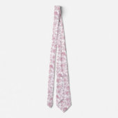 Cravate Toile fleurie rose (Dos)