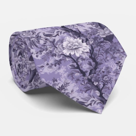 Cravate Toile violette de Fleur (Roulé)