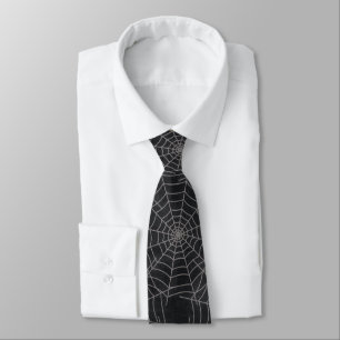 Cravate Toiles d'araignée noires Halloween Grunge