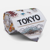 Cravate Tokyo Kawaii Sticker Bomb: Japan Pop Edition (Roulé)