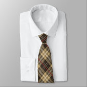 Cravate Tons Brown tartan plaid motif (Attaché)