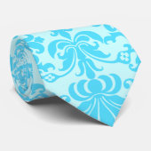 Cravate Tons De Bleu Floral Damas Motif (Roulé)
