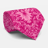 Cravate Tons De Damas Florales Vintages Roses (Roulé)