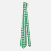 Cravate Tons de motif diamant vert (Devant)