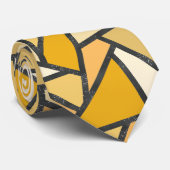 Cravate Tons de motif en vitrail jaune (Roulé)