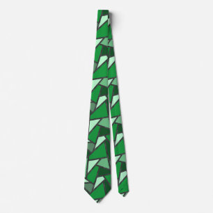 Cravate Tons de motif en vitrail vert