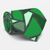 Cravate Tons de motif en vitrail vert (Roulé)