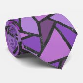 Cravate Tons de vitrail violet motif (Roulé)