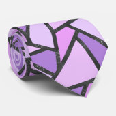 Cravate Tons du motif en vitrail lilas (Roulé)