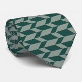 Cravate Tons Gras Deux Tons Flèche Chevron Gris Vert (Roulé)