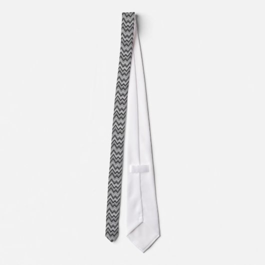 Cravate Tons Gris Faux Parties scintillant Chevron Zigzag (Dos)