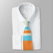 Cravate Tons horizontaux en bleu doux et orange (Attaché)