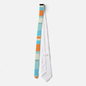 Cravate Tons horizontaux en bleu doux et orange (Dos)