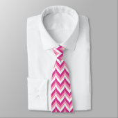 Cravate Tons Rose Et Blanc Zigzag Chevron Motif (Attaché)