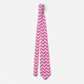 Cravate Tons Rose Et Blanc Zigzag Chevron Motif (Dos)