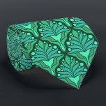 Cravate Tons vert menthe motif géométrique Art Nouveau<br><div class="desc">Fleurs abstraites vertes à la menthe motif géométrique sans couture dans un style Art Nouveau.</div>